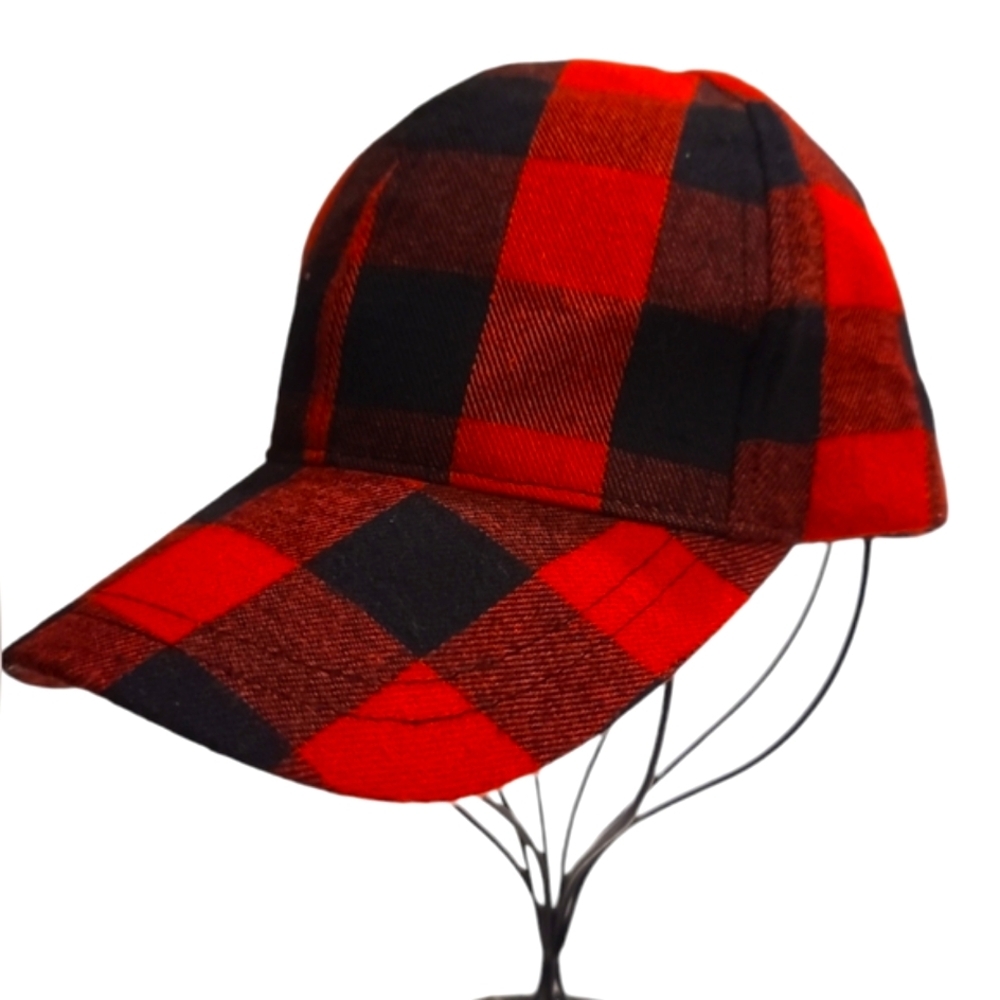 Cap Buffalo Plaid Red Black Adjustable Breathable Comfy Cotton Winter New